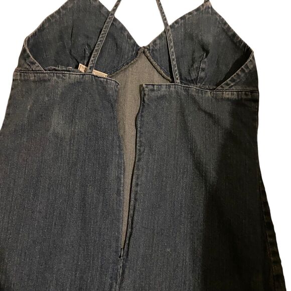 Vintage Route 66 Denim Dress Size 12 Straps Knee Length 90's Retro Y2K Preppy - Picture 7 of 12